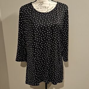 NWT Croft & Barrow Polka Dot Swing Top XL